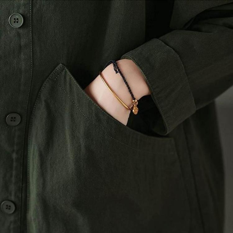 Women's Coats - Vintage Oversize Cotton Coat Women Casual Loose Top Jacket Solid Color Large Pocket Single Breasted