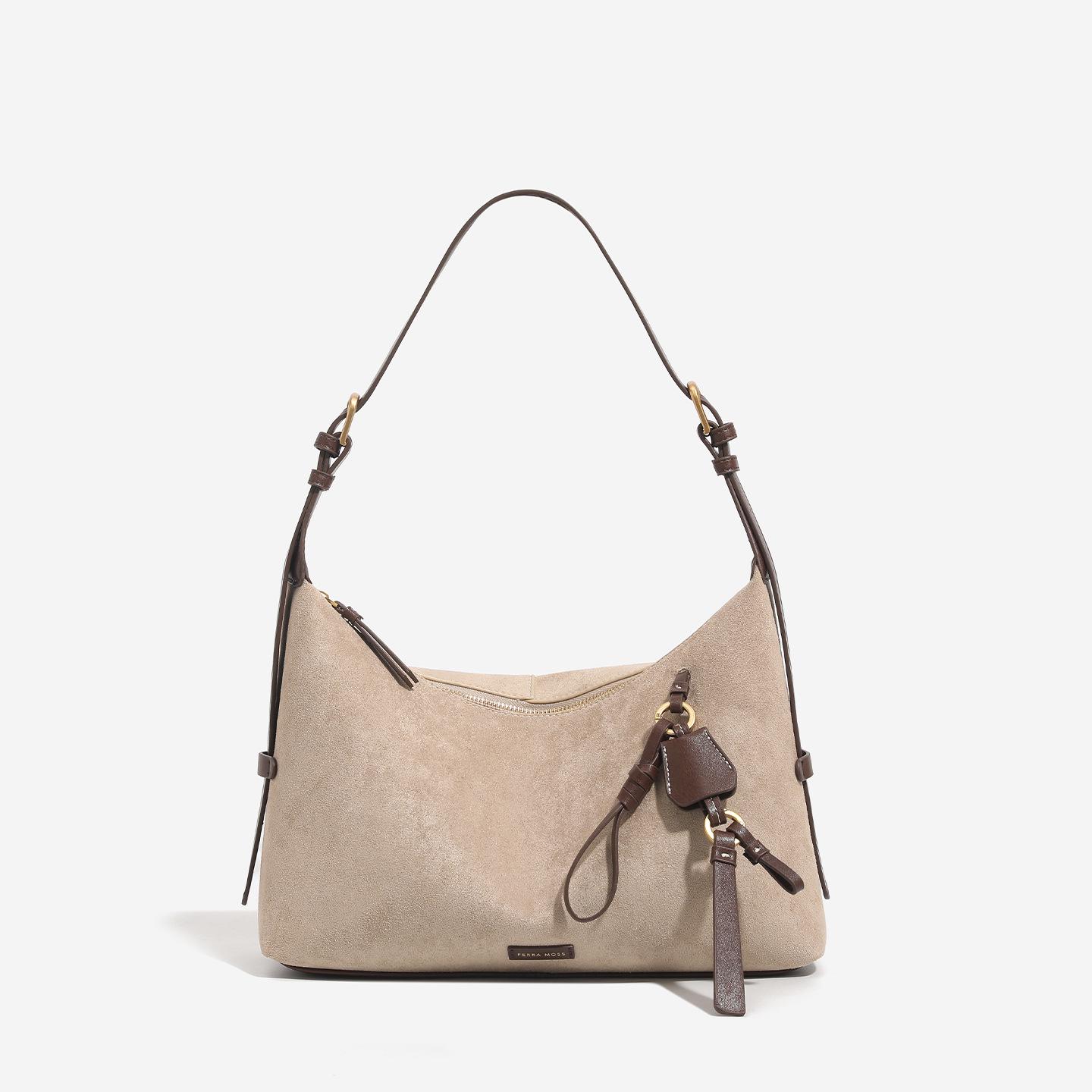 

Niche Suede Hobo Shoulder Bag: Large Capacity Women s 2025 Work Commute Crossbody Dumpling Bag 32x11x22 cm