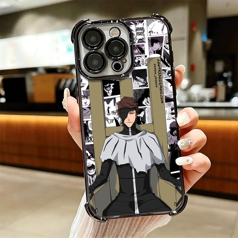 Bleach Anime Ichigo Kenpachi Plating Phone Case For Iphone 16 17 Pro Max Air 16E 14 15 Plus 12 13 Mini Anti-Fall Airabag Cover