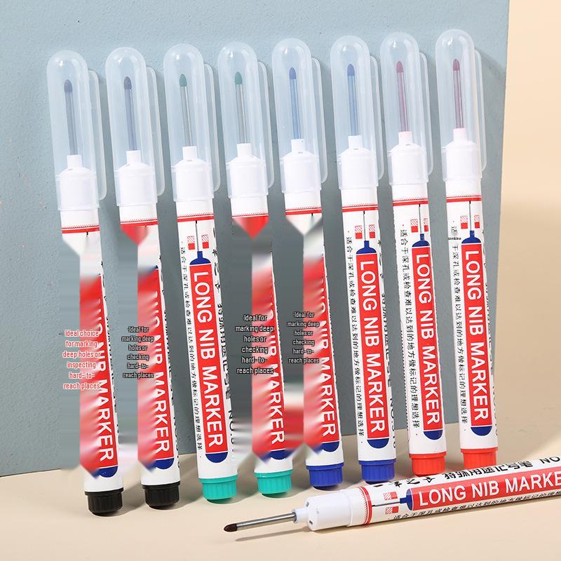 Waterproof Deep-Hole Long-Tip Oil-Based Multi-Purpose Marker for Bathroom & Woodworking.