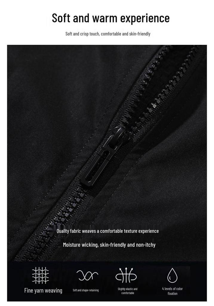Cross2026 Men's Trendy Stand-up Collar Casual Jacket - Spring/Autumn, Loose-Fit, Academy Style, Lightweight, Sports Design
