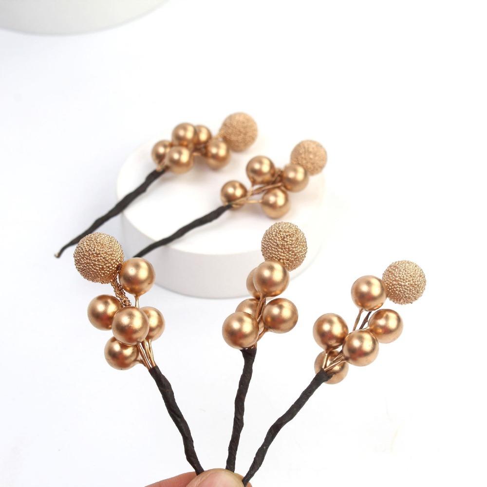 20 Pcs Glitter Christmas Artificial Berries Simulated Gift Box Decorative Berries  Bouquet