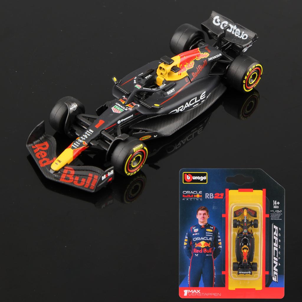 Burago 1:64 Serie di Carte da Appendere 2025 F1 Modello Auto in Lega Formula Racing Giocattolo Die Cast SF25 RB21 W16 MCL39