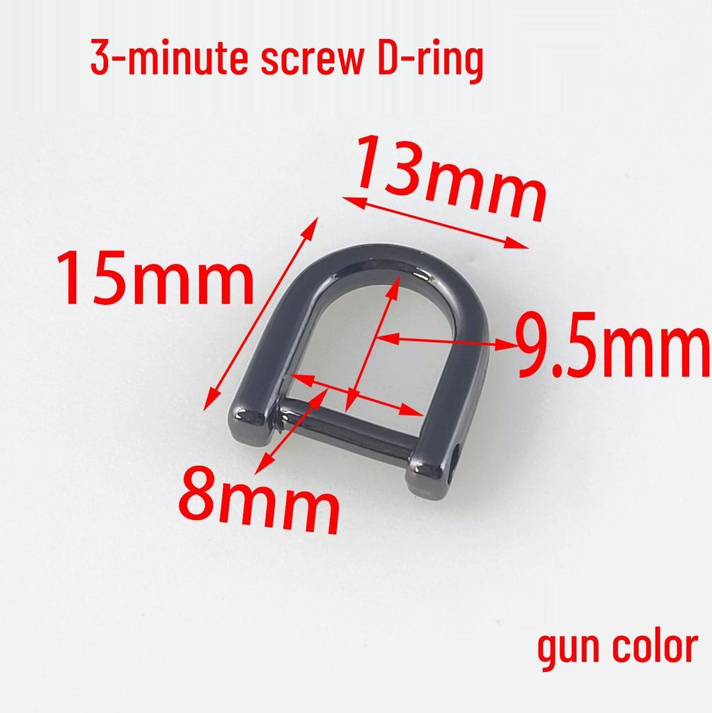 Detachable Metal Chain Shoulder Strap Buckle with D-ring and Horseshoe Loop for Bags