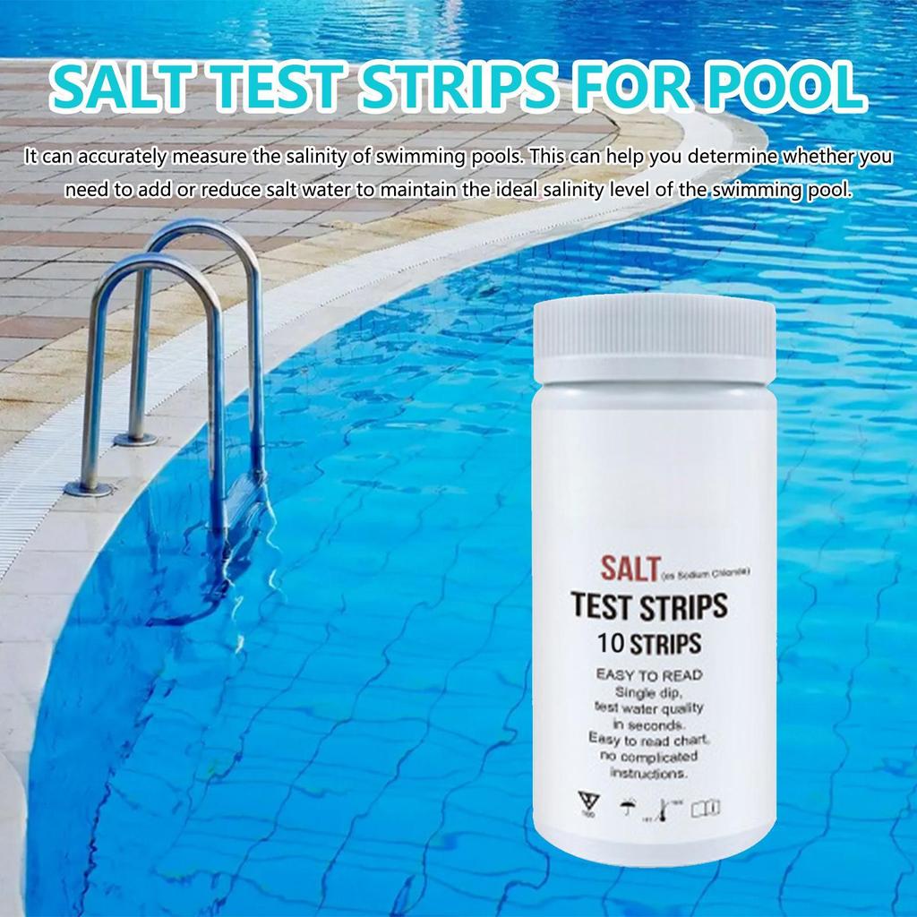 10Pcs Saltwater Detection Strips 30 seconds Pool Water Water Quality Test Kit For Water Hot Tub Spa And Swimming Pool