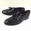 80er-90er Vintage NUNN BUSH Goodyear rahmengenäht Quasten-Loafer Schwarz Größe 9.5D 27.0 Leder(GEBRAUCHT)