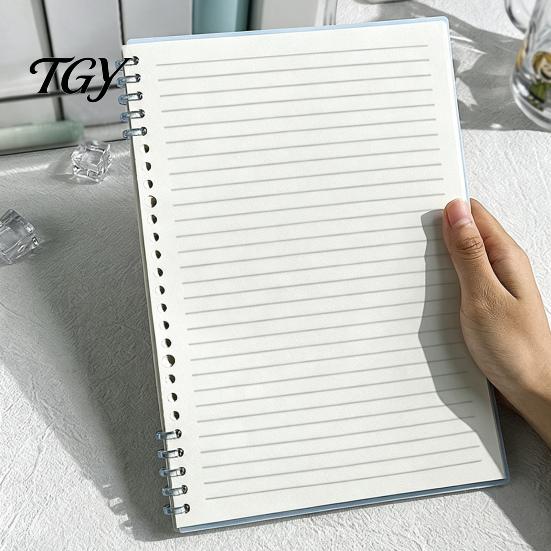 Minimalist Diary for Students A5 Spiral Notebook, Lined /Horizontal Grid/Blank Inner Page, Notebook Writing Morandi Solid Color Cover Sketchbook