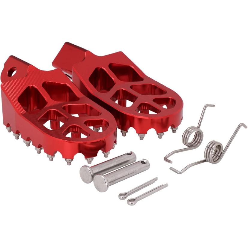 Dirt Bike Fußrasten, Motorrad Fußrasten Breitere Fußrasten Rastpedal CNC für CRF 110 CRF110F 2013-2023 CRF125F 2014-2023 Rot