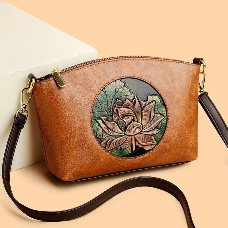 Leisure Retro Single Shoulder Bag, Fashionable Large Capacity Crossbody Bag, Mom's Soft Leather Small Bag