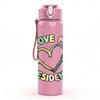 1PC Love My Rescued Heart Pet Art 750ml Color Plastic Sports Water Bottle Leakproof Flip Straw Lid Suitable for Sports Office Home Use