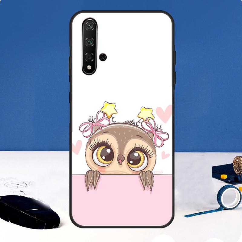 Cute Cartoon Owl Cover For Huawei Nova 10 9 SE 11i 8i 7i 3i Y90 Y91 Y70 Y60 Y61 5T P30 P60 Pro P40 Lite Case