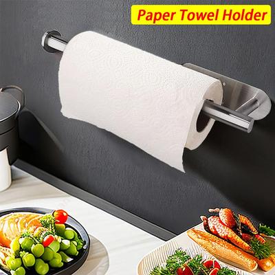 1 STÜCKE Küchenpapierhandtuchhalter Toilettenpapierhalter Selbstklebender Tissue Rack Serviettenspender Schrank Lagerung Badezimmerzubehör
