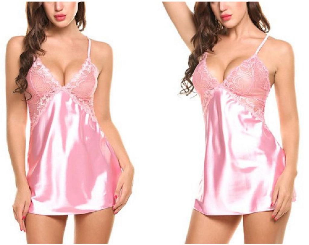 Women's Sexy Cross Strap Nightgown Robe Pajamas