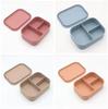 Silicone Food Storage Box With Lids 3 Compartment School Children Lunch Box Free Silicone Bento Lunch Box