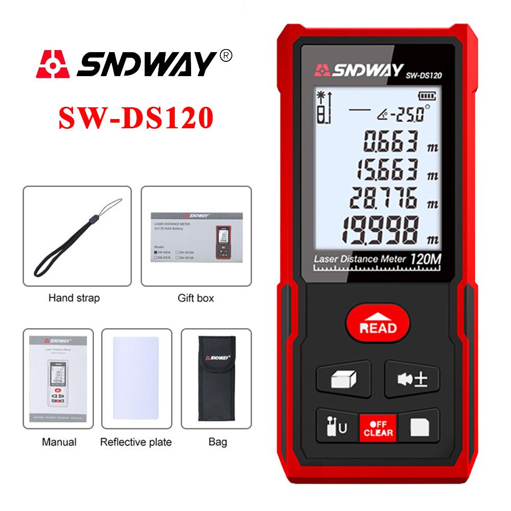 SNDWAY Laser-Entfernungsmesser Digitaler Entfernungsmesser mit Entfernung, Fläche, Volumen, Selbstkalibrierung, Professionelles Laser-Maßband