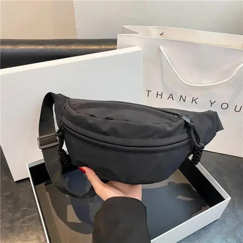 Brust Banana Bag für Damen Sling Crossbody Hüfttasche Canvas Lauf-Hüfttasche Lässige Bauchtaschen Sport Halbmond Gürteltasche