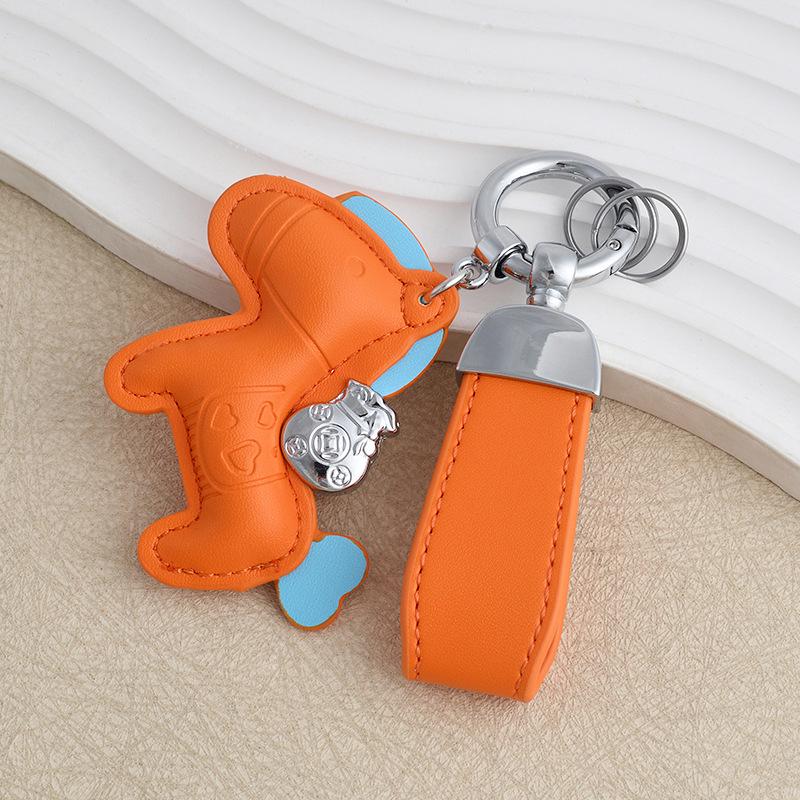 Instant Wealth Leather Keychain: Cartoon Pony Bag Charm & Couple Car Pendant - New Year Gift
