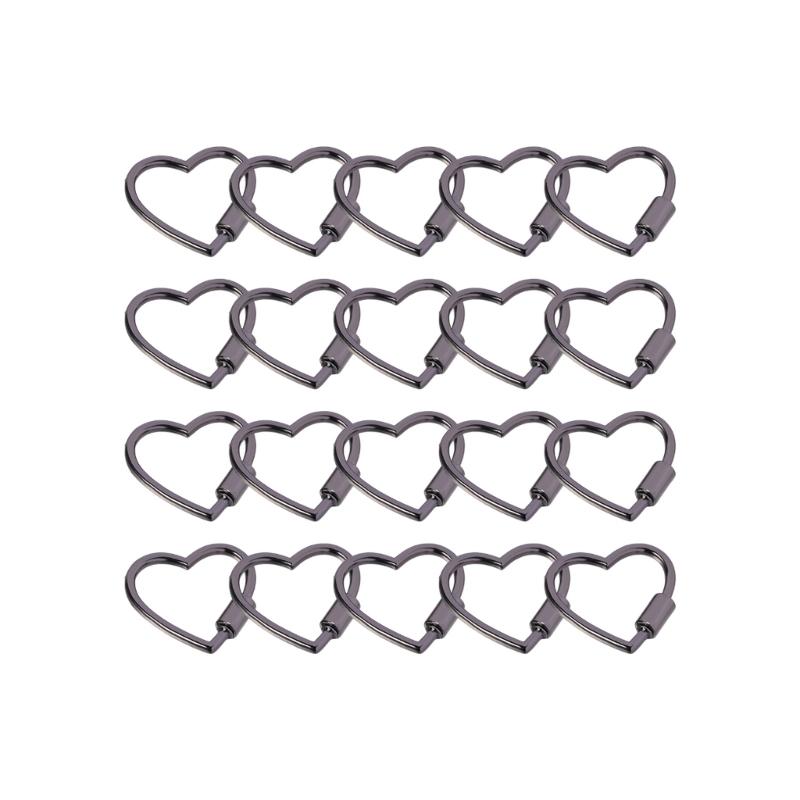 Sturdy Alloy Heart Shaped Keychain Clip Dog Chain Buckle Jewelry Making Supply For Bags Purses DIY Jewelry Accessories