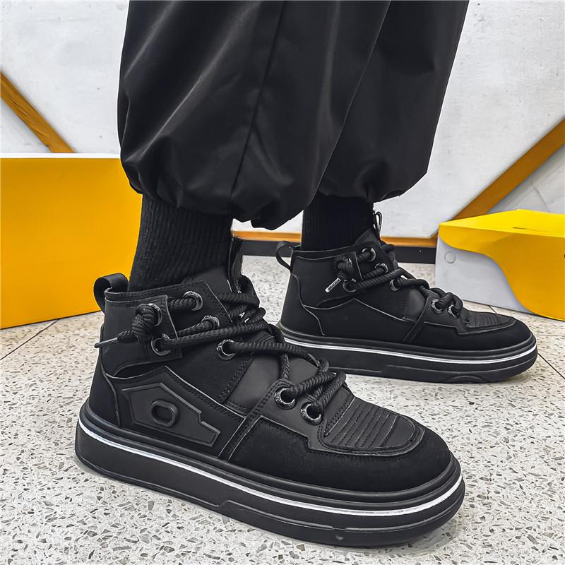 INS Style Men's Skateboard Shoes Streetwear High Top Platform Sneakers Men Fashion Lace-up Outdoor Men Skate Board Shoes