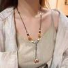 Titanium Steel Necklace Sweater Sweater Chain Men's Trendy Brand Versatile Niche High-end Design Sense Ruffian Handsome Accessories Geometric Necklace