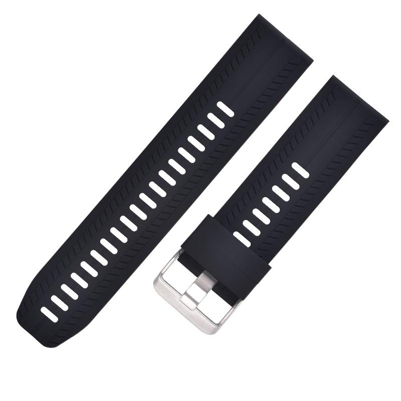 

Двухцветный водонепроницаемый силиконовый ремешок для часов Garmin Huawei 24 мм с быстросъемным креплением 24mm чёрный