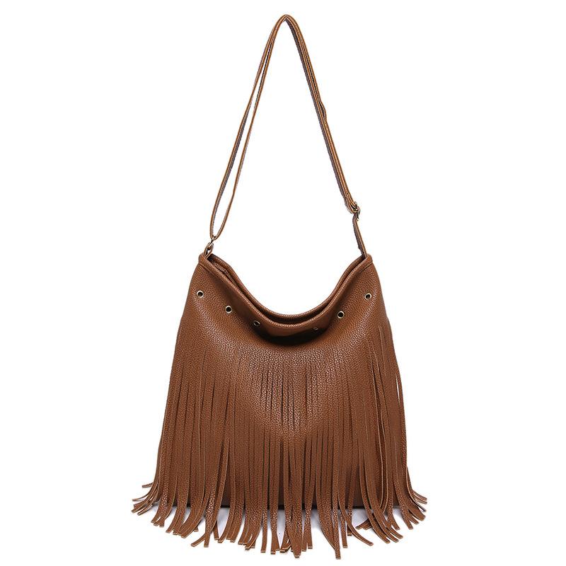 Retro lässige Umhängetasche mit großem Fassungsvermögen, trendige Mode-Schultertasche, Herbst 2025 neu, personalisierte Fransen-Tasche für Damen