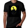 Mysterious Cat Feline Art T-Shirt Soft Casual Short Sleeve Cotton Tee