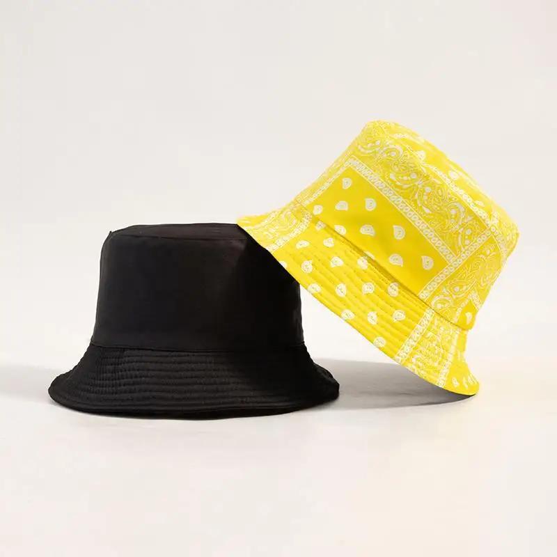 New Street Graffiti  Men's Bucket Hat Double-Sided Hip Hop   Outdoor Women Caps Beach Sun Protect Fishing Unisex Bonnet
