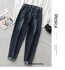 Plus Size High Waist Slimming Harem Jeans for Pear-Shaped Women