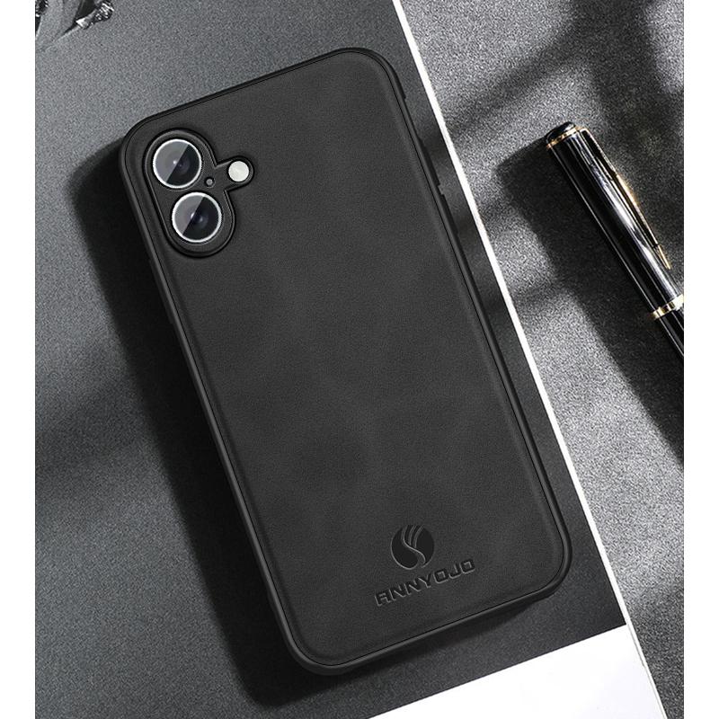 

Anti-Drop Cell Phone Cover Leather Case for Iphone 17 Pro Max Iphone17 16 Pro Plus Iphone16 Shockproof Protection Cases iPhone 16 Plus чорний