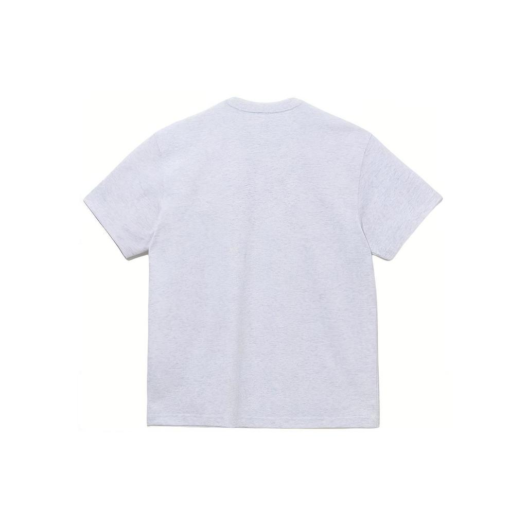 New Era Woven Pocket Crew Neck Short Sleeve T-Shirt Unisex Tops Heather-Gray 14179048