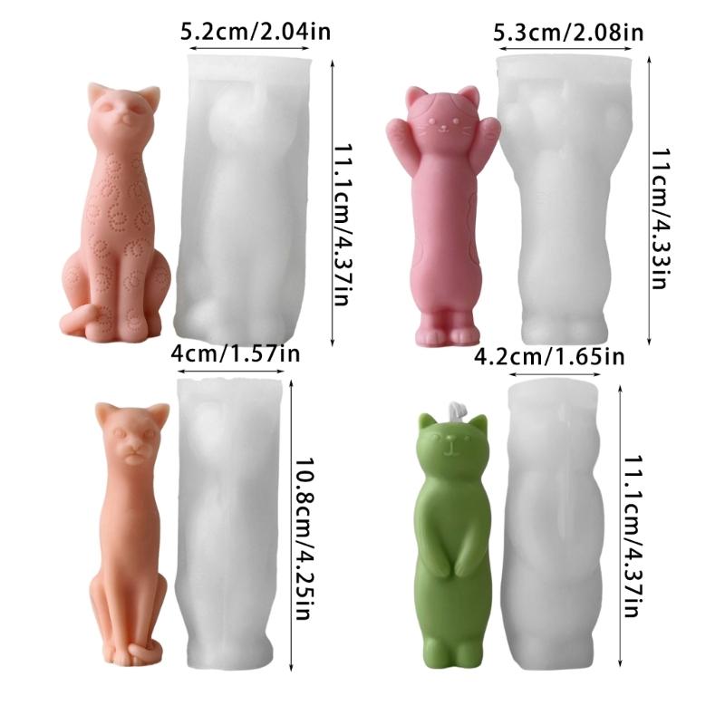 3D Katzenform Kerze Silikonform Seifenherstellungsformen Einzigartige Sitzende Katzen Silikonformen für Seife Resin Dekorationen