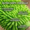 Double Layer Wool Blend Vehicle Wash Mitts Superior Dust Absorption Ergonomic Design Safe For Paint Glass Trim