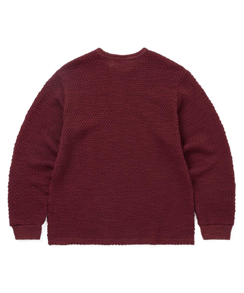 THISISNEVERTHAT Wool Crochet Knit L/S Crew Red