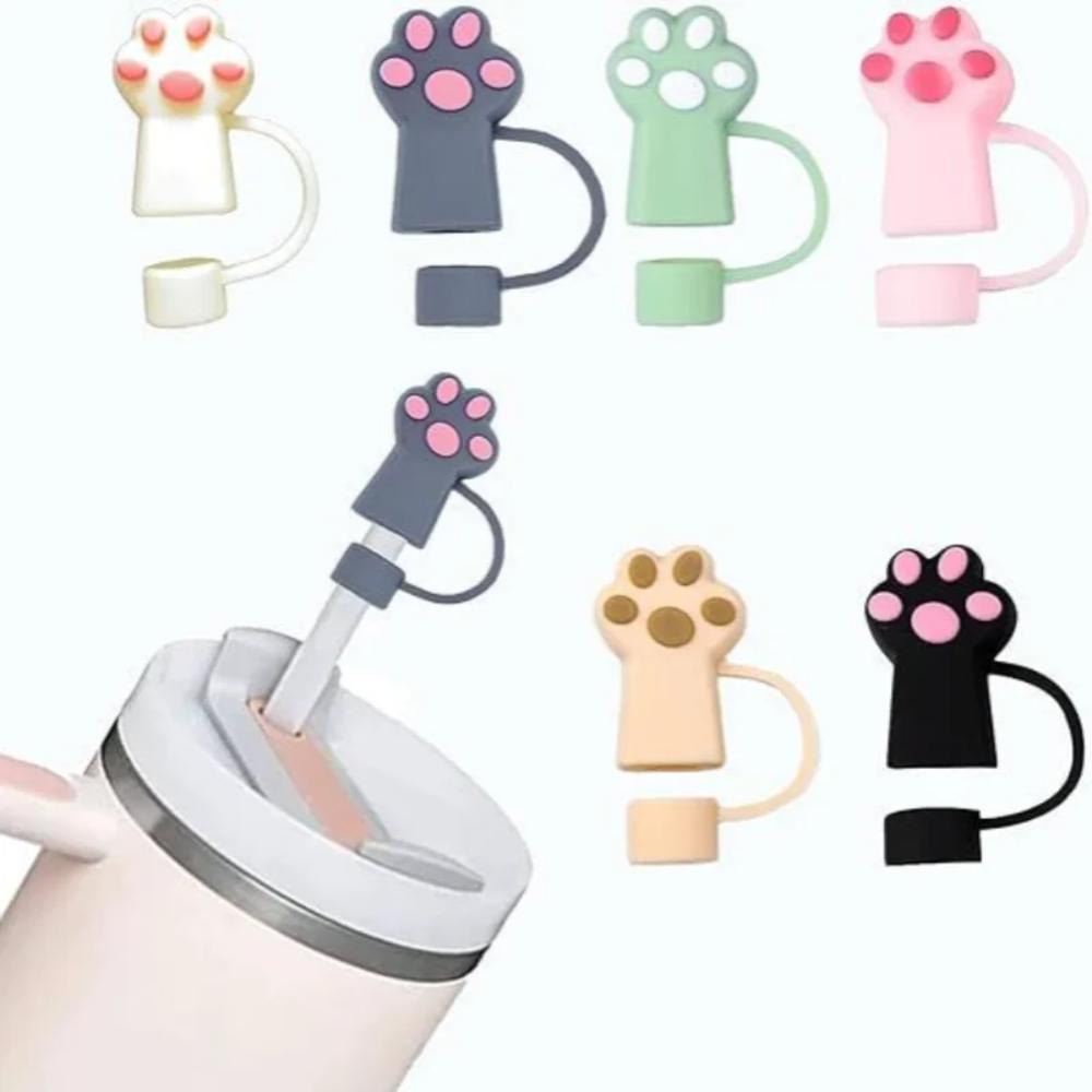 Dust-Proof Cat Paw Straw Cover Spill-Proof Straw Stopper Cup Accessories Straw Tip  30&40 Oz Cup