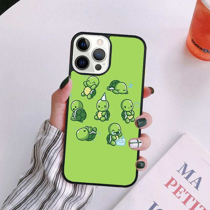 Cartoon Sea Turtle Tortoise Phone Case For iPhone 17 Air 14 13 12 16Pro Max 15 11 Plus Max Cover Shell coque