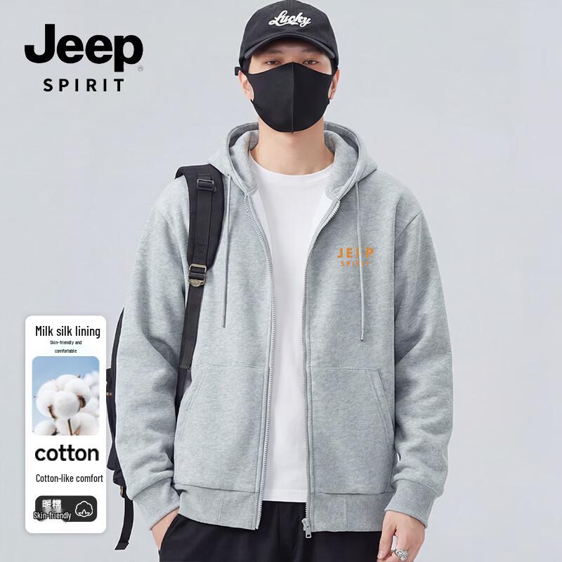 JEEP SPIRIT Unisex Anti-Pilling Loose Fit Knit Jacket L