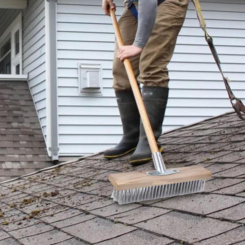 Heavy-Duty Wire Broom Stiff Bristle Broom Garden Broom For Patio Stone Concrete Garden Moss Cleaner Outdoor Cleaning Tools