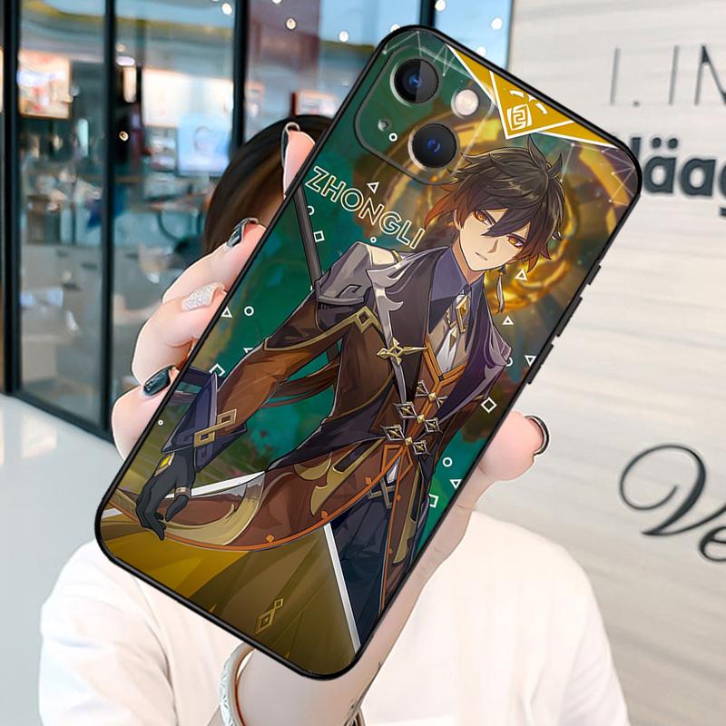 Zhongli Genshin Impact Phone Case For iPhone 13 12 Mini 11 14 15 16 Pro Max Plus X XS Max XR Cover Shell