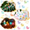 100Pcs 1.8Cm Mini Fluorescence Rainbow Duck Toy Cute Yellow Ducks Glow In The Dark Diy Handicraft Micro Landscape Decoration Toy