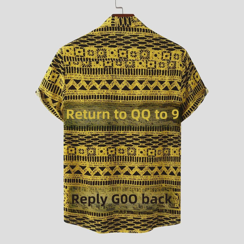 Men's Ethnic-Style Floral Short-Sleeved Shirt - 2024 Summer Collection, Plus Sizes Available