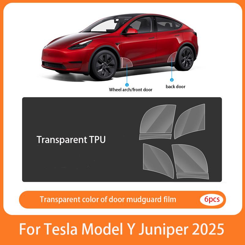 For Tesla Model Y Juniper 2025 TPU Blackened Headlight Taillight Foglight Protective Film Modification Black Color Changing Film