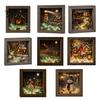 Christmas Desktop Night Light Sea Glass Shadow Box Light, 3D Winter Snow Scene Wooden Cozy Atmosphere Lamp Art Frame with LED Warm Glow, Landscape