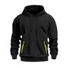 Men's Couple Streamer Hoodie with Contrasting Color Pockets Loose and Versatile Long-sleeved Sweatshirt