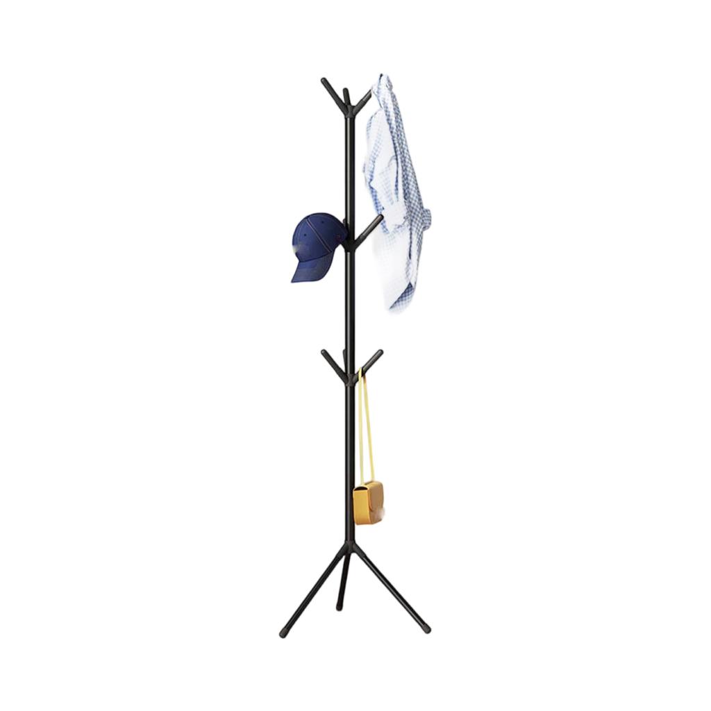 Floor-Standing Coat Rack, Vertical Clothes Hanger for Bedroom & Dorm, Iron Stand for Jackets, Bags, Hats, Storage Organizer