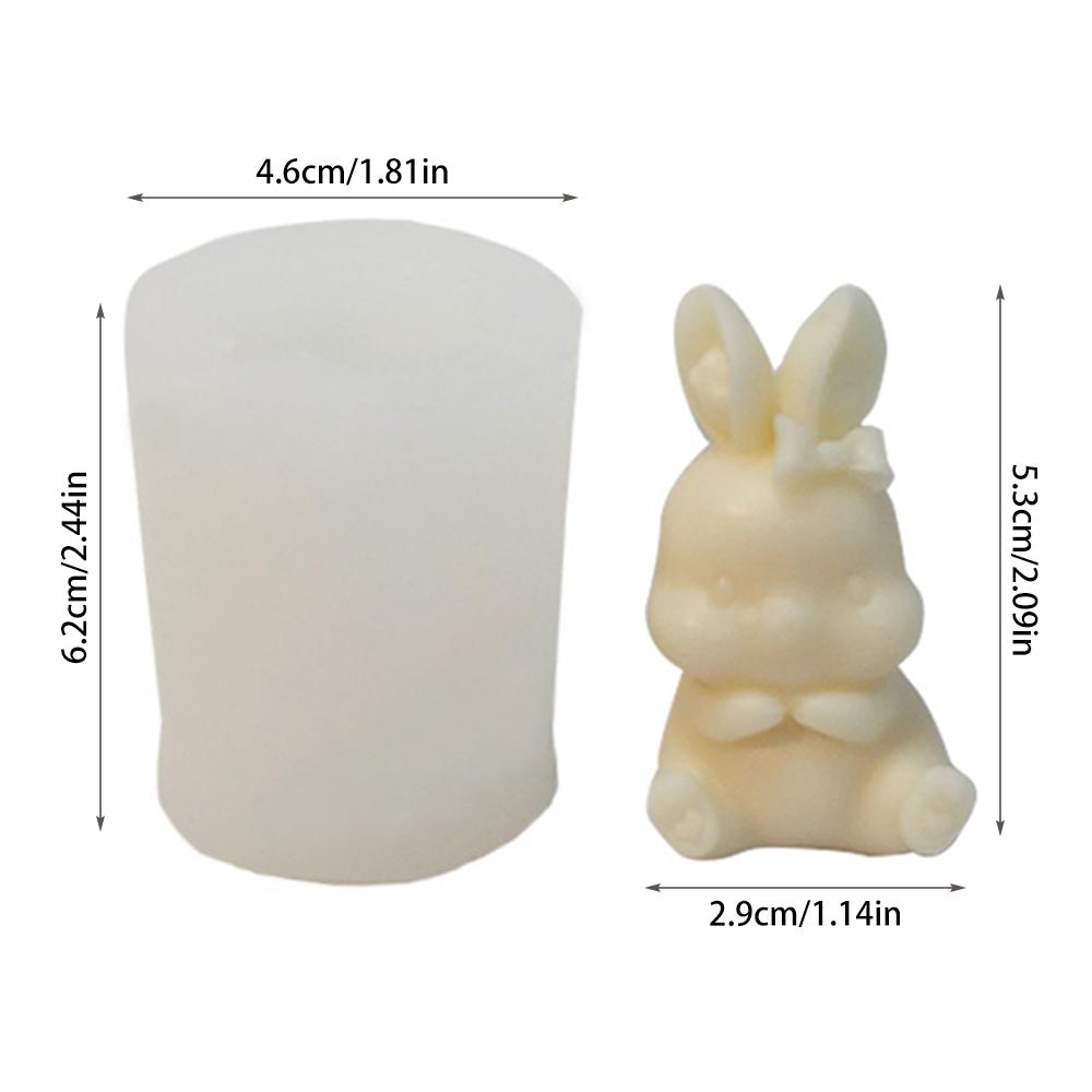 3D Sitting Rabbit Silicone Mold DIY Cute Bunny Candle Mold Making Handmade Soap Polymer Clay Plaster Epoxy Resin Mold Home Decor