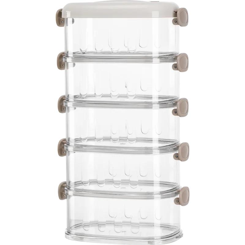 4-5 Schichten Kunststoff Gewürzaufbewahrungsboxen Getrocknete Chili Gewürz Kondimentboxen Aufbewahrungsboxen Haushalt Versiegelte Gläser für Küche