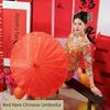 Wedding Red Umbrella Sunny and Rainy Dual-Use Chinese Wedding Lace Umbrella Out Bride Wedding Wedding Umbrella Wedding Supplies