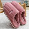 Home cotton slippers winter large size striped wool slippers indoor household plush warm cotton mop