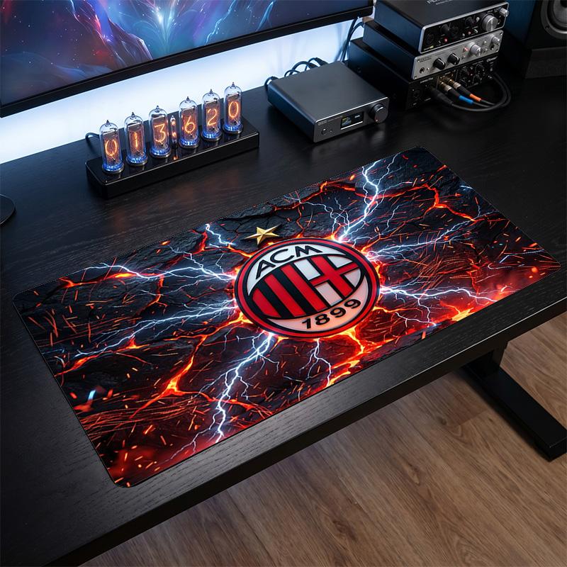 משטח עכבר גדול מודפס AC Milan, משטח שולחן גיימינג מגומי רך מונע החלקה לקישוט משרד, מחשב נייד, מחשב